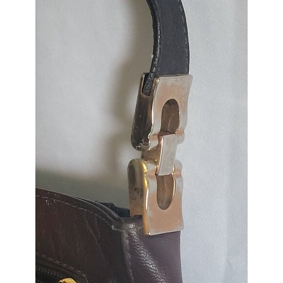 Max Chaoul Couture Purse Vintage Leather Brown Shoulder Handbag Velvet Lining - Picture 4 of 16